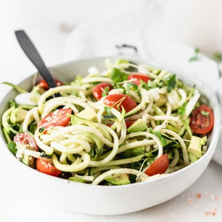 Easy Avocado Tomato Zucchini Salad with Feta - Lively Table