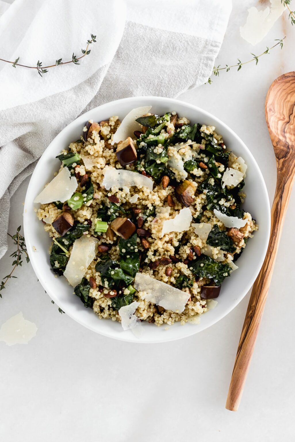 Roasted Eggplant and Kale Quinoa Salad - Lively Table