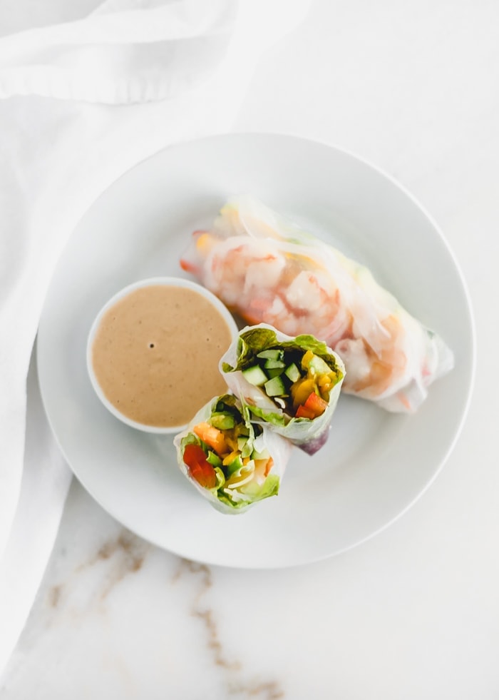 Mango Shrimp Spring Rolls + How To Roll a Spring Roll - Lively Table