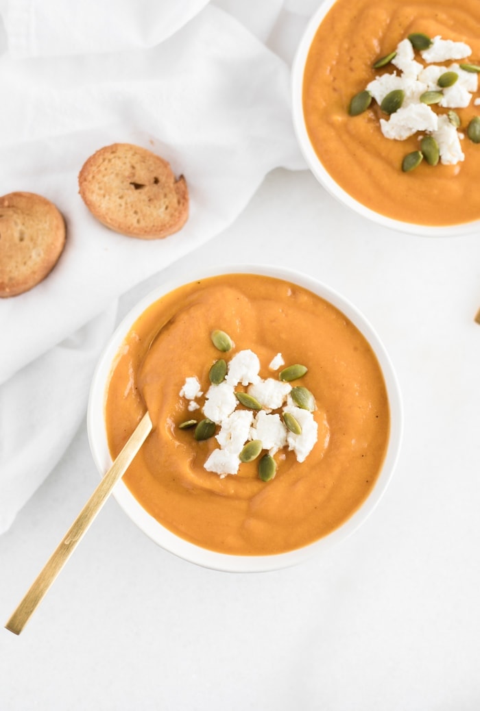 healthy roasted butternut squash soup