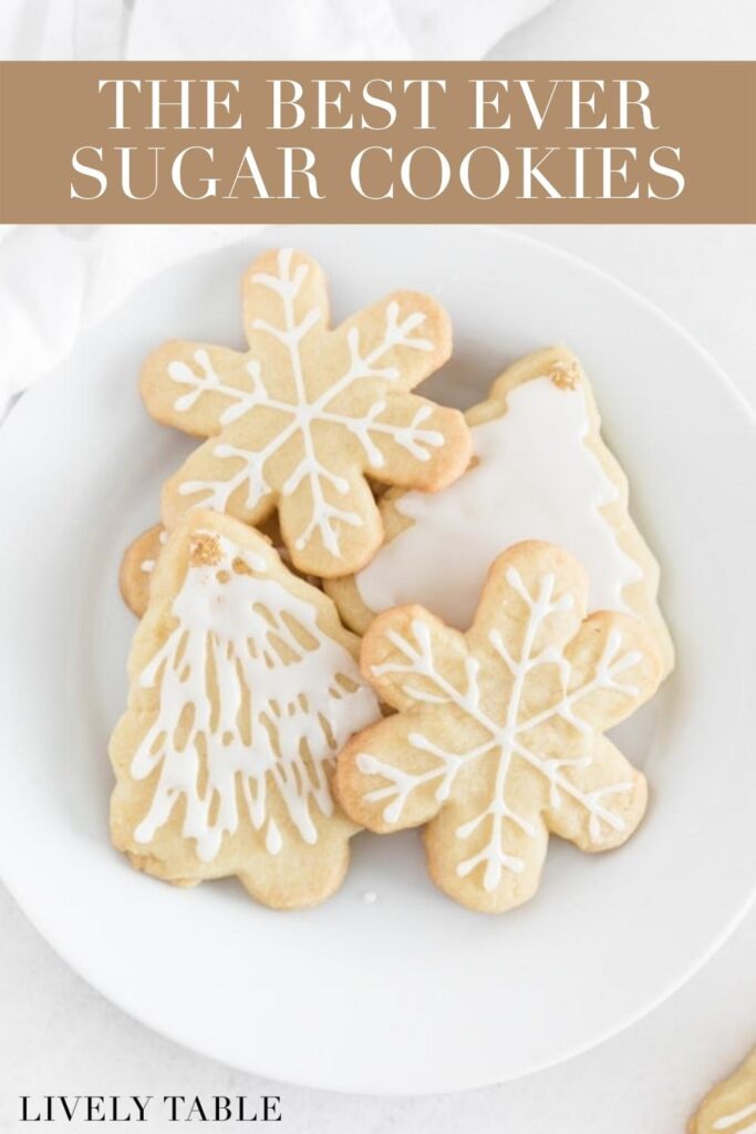 pinterest image with text overlay for the best cutout sugar cookies.