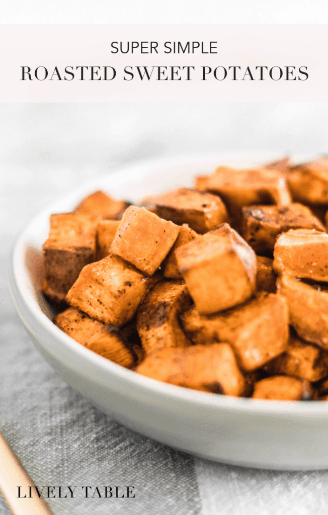 pinterest image for simple roasted sweet potatoes