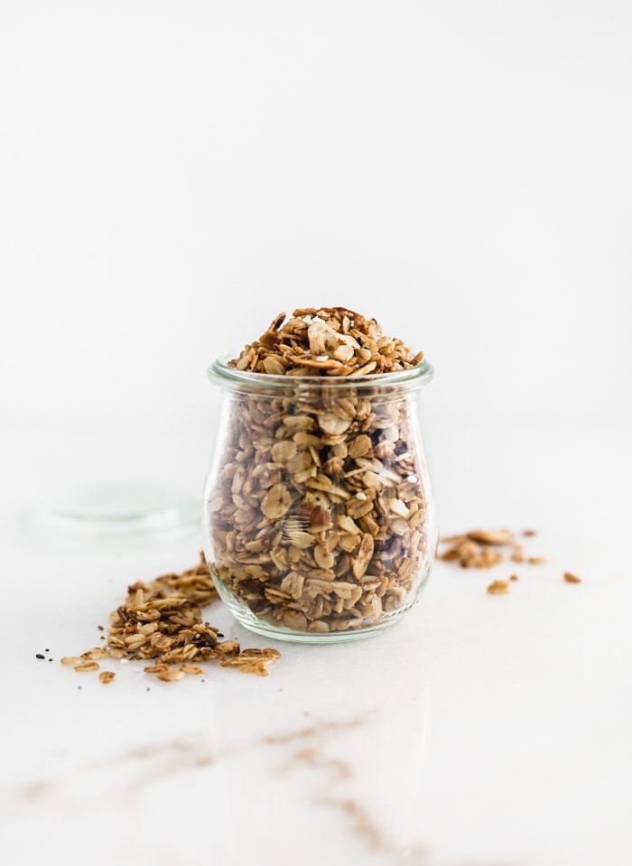 savory granola in a jar