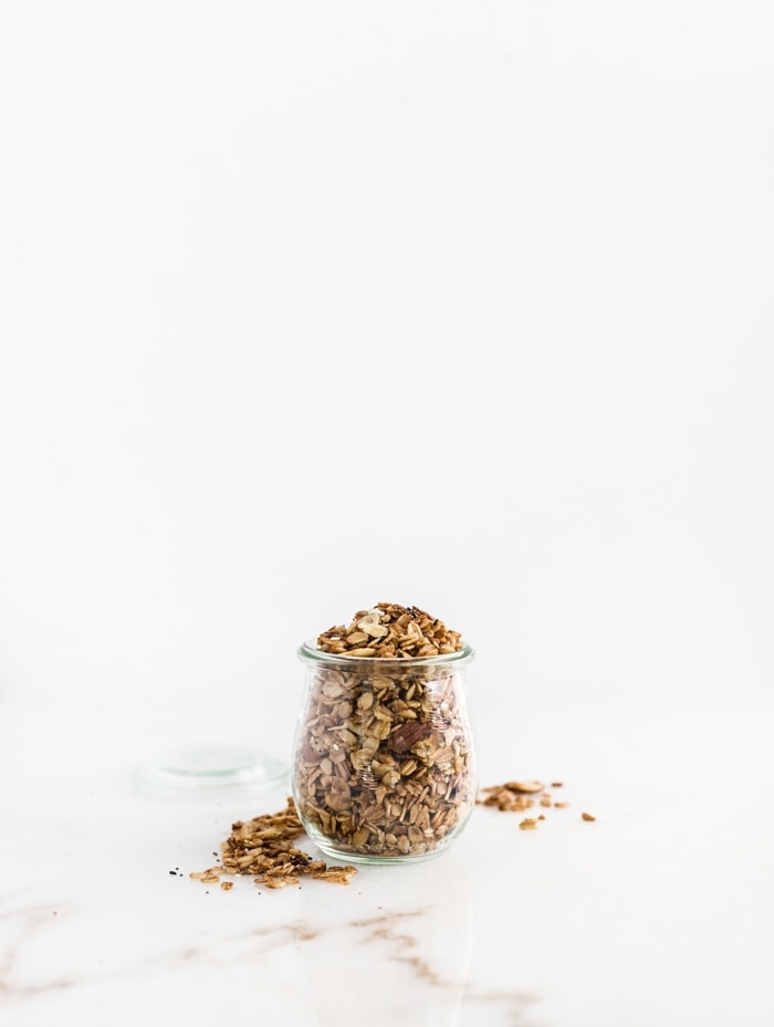 savory granola in a jar