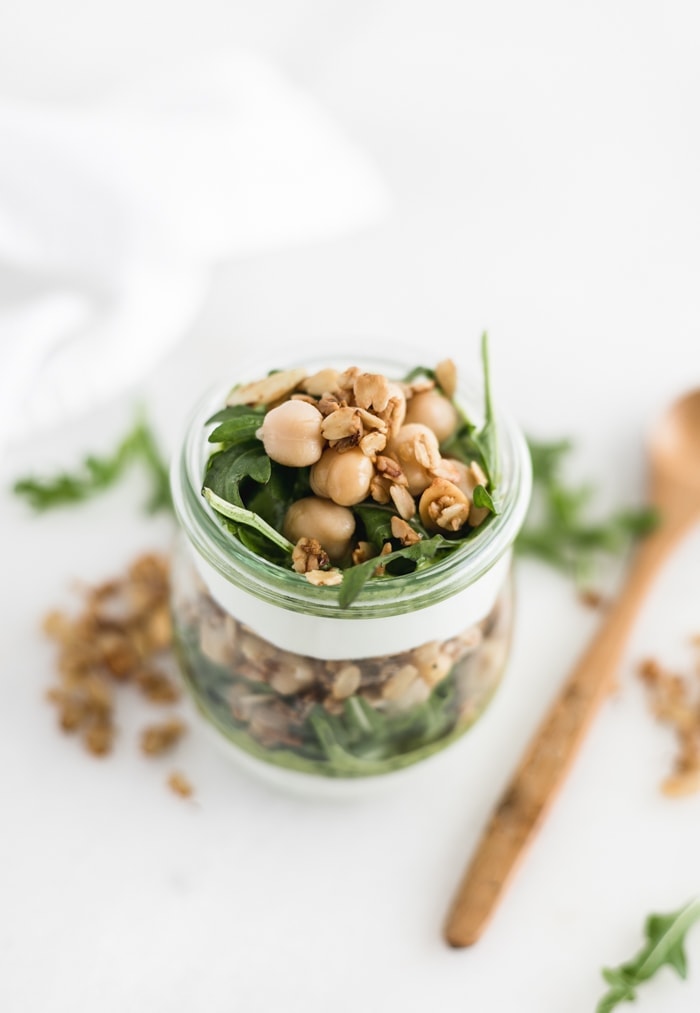 Savory Pesto Chickpea Yogurt Parfait