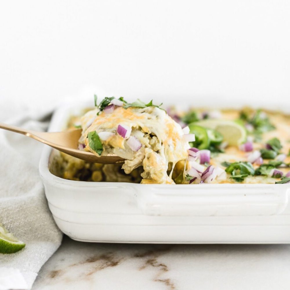 One Dish Chicken Enchilada Quinoa Casserole Lively Table