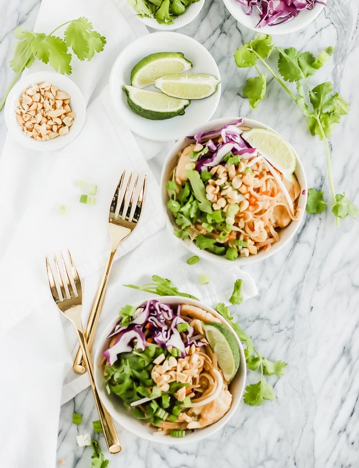 healthy chicken pad thai