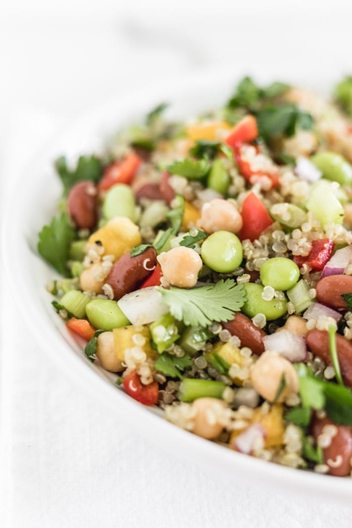 Healthy Three Bean Quinoa Salad - Lively Table