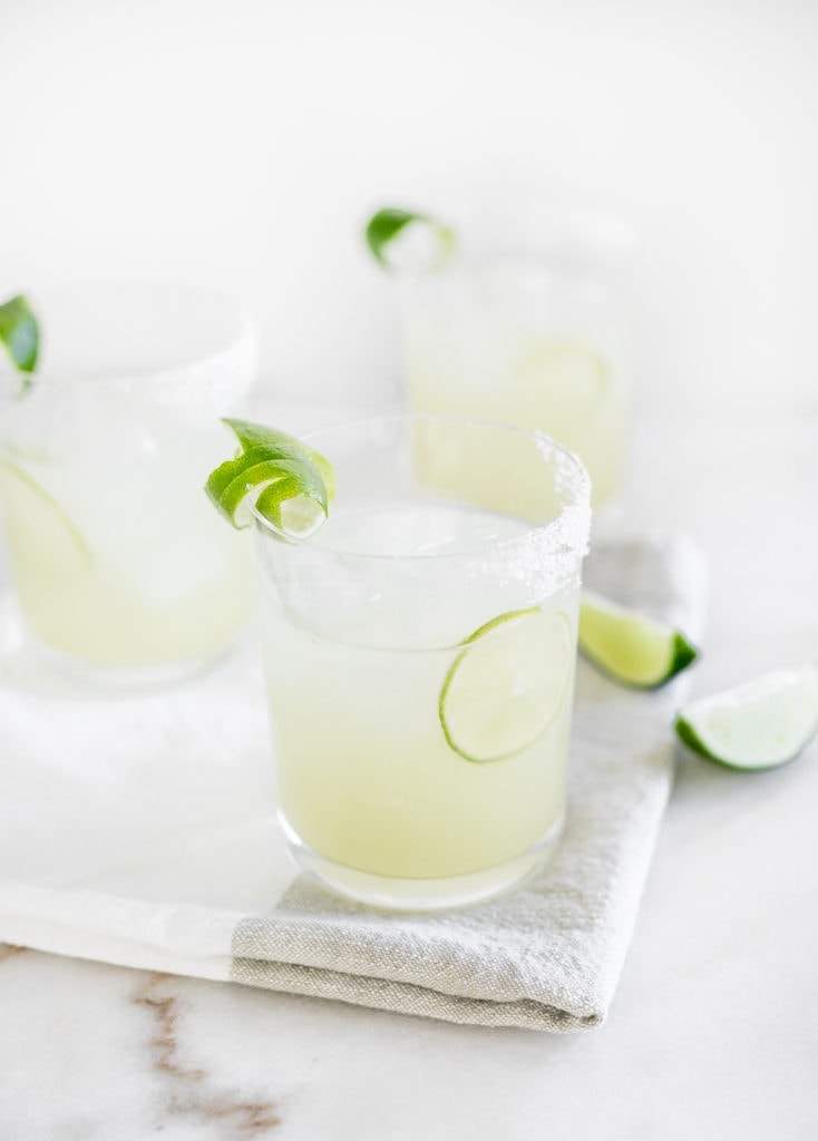 The best skinny margaritas dressed with salt and lime.