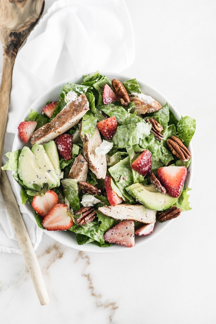 Strawberry Avocado Salad with Grilled Chicken