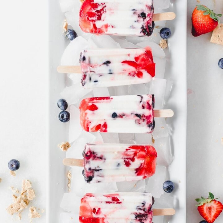 Berry Cheesecake Greek Yogurt Popsicles - Lively Table