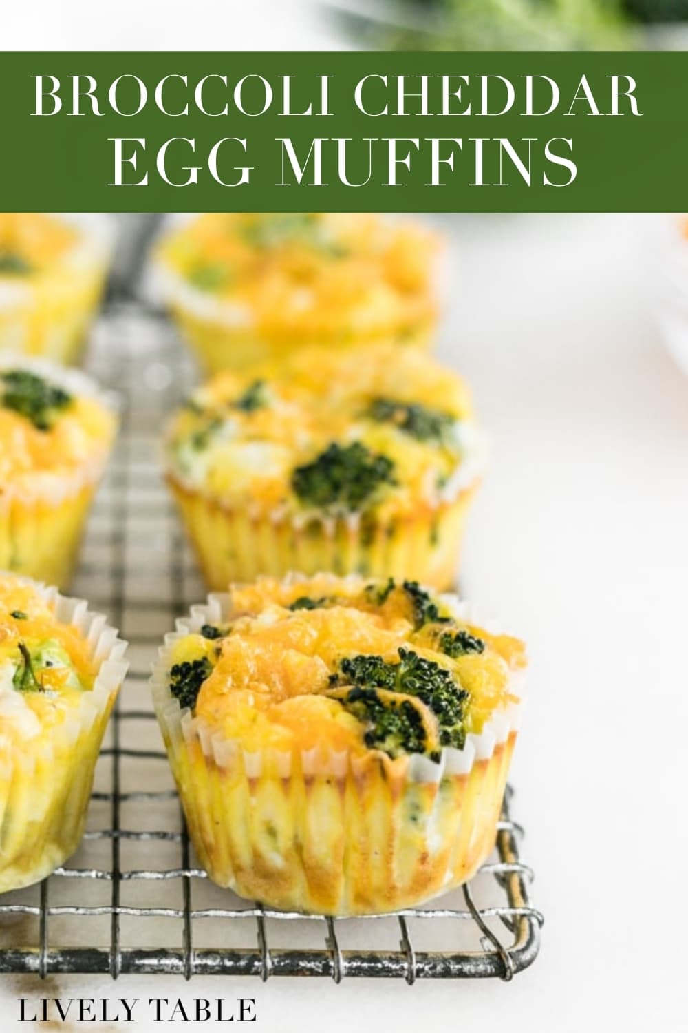 Make-ahead Broccoli Cheddar Egg Muffins - Lively Table