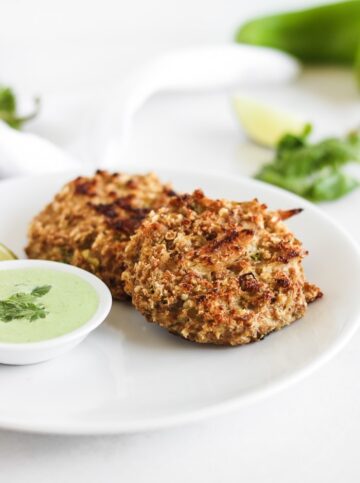 Healthier Hatch Chile Crab Cakes - Lively Table