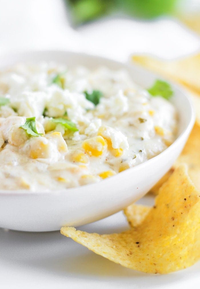 healthy slow cooker green chile corn dip
