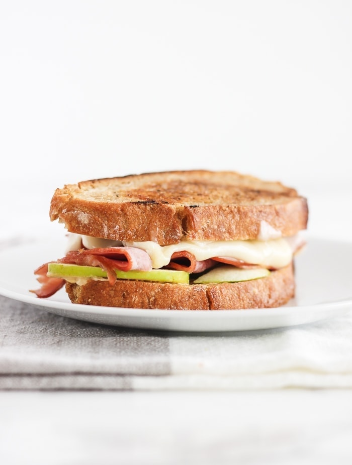 Apple White Cheddar Hot Ham and Cheese Sandwich