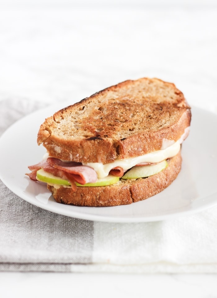Apple White Cheddar Hot Ham and Cheese Sandwich