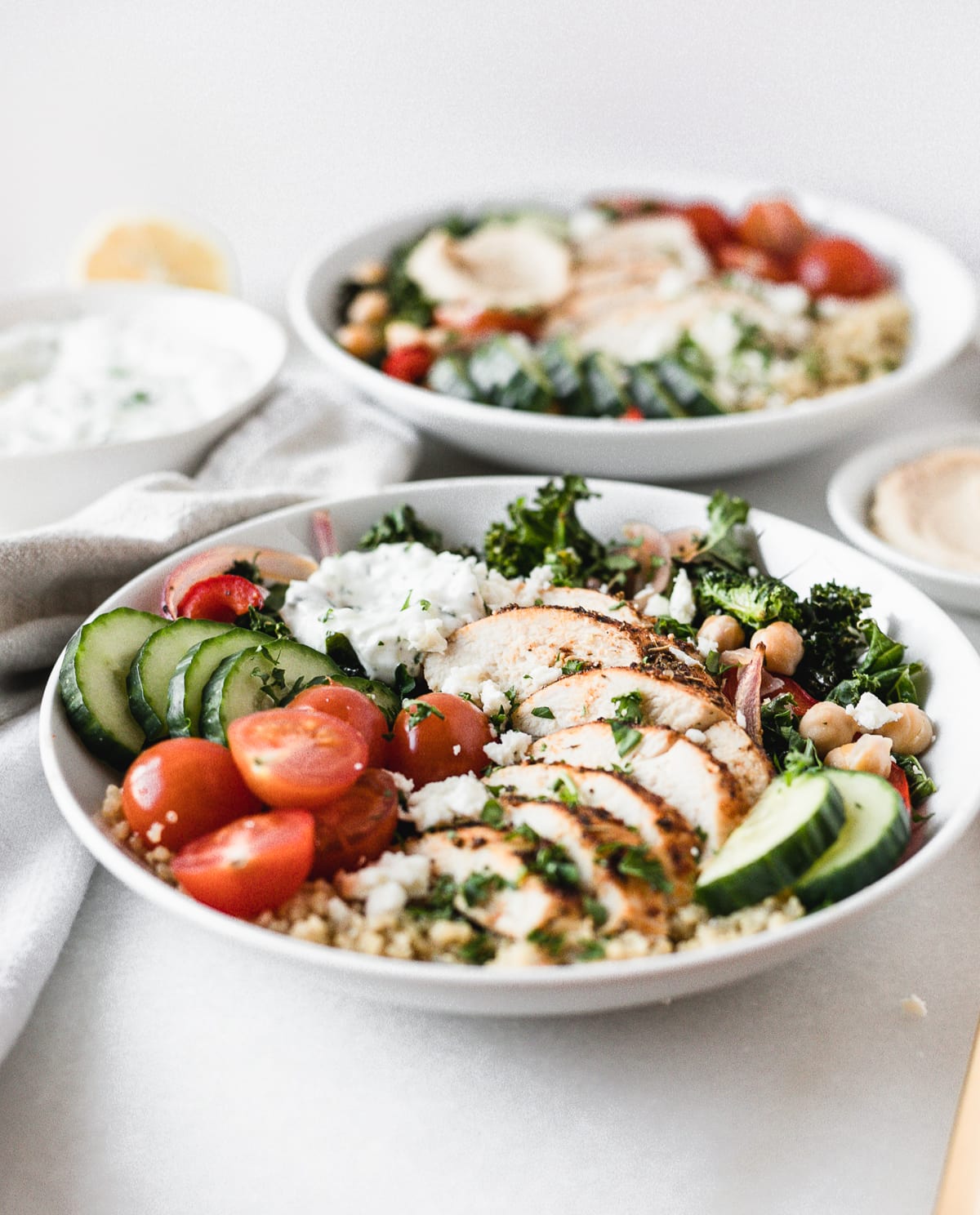 healthy greek chicken bowls sheet pan dinner