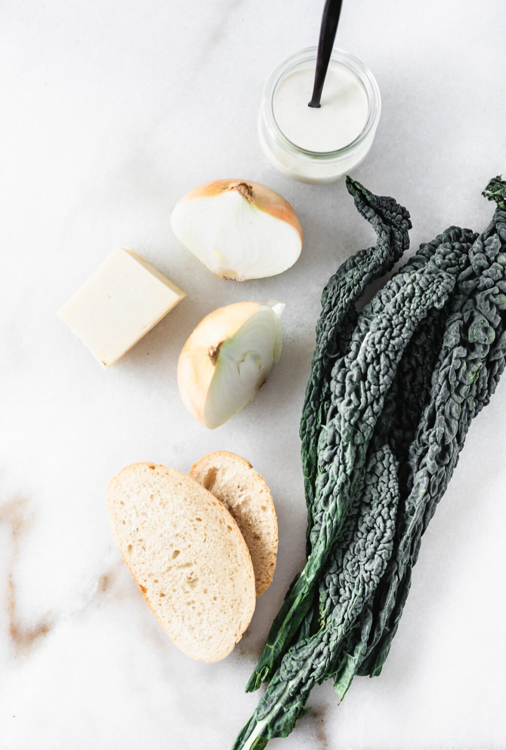 Healthy Kale Caesar Salad with Homemade Dressing and Bread Crumbs