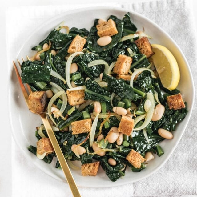 Warm White Bean Kale Salad