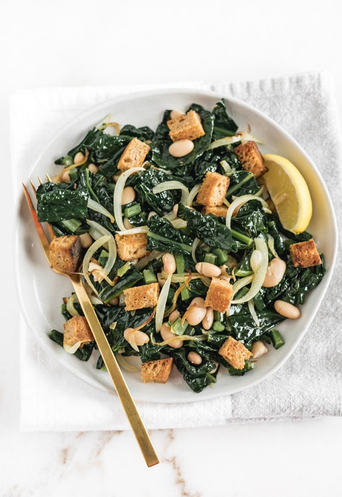 Warm White Bean Kale Salad