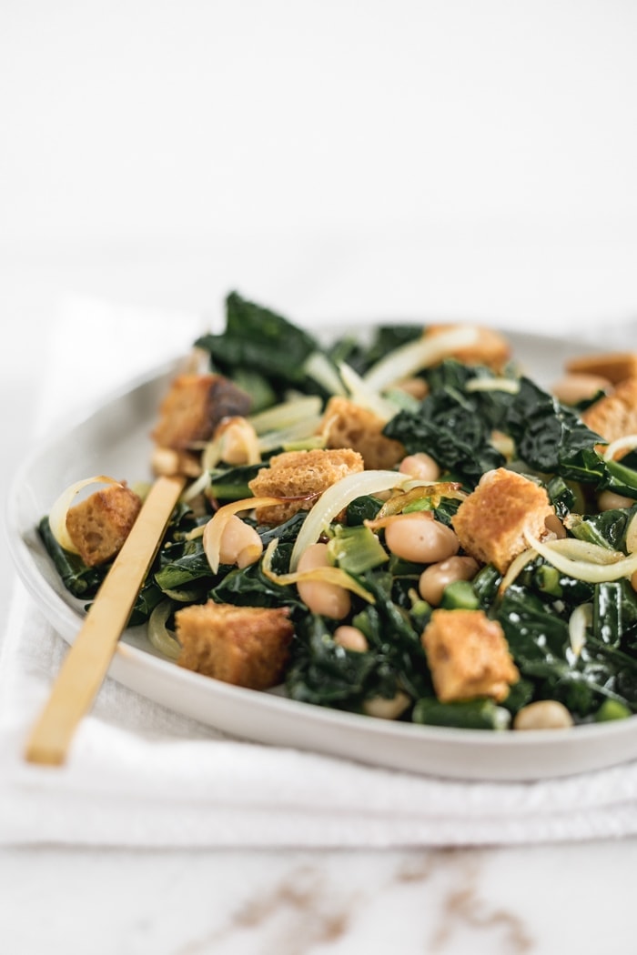 Warm White Bean Kale Salad