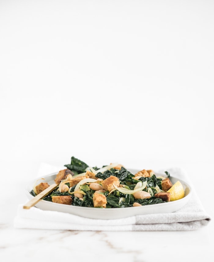 Warm White Bean Kale Salad