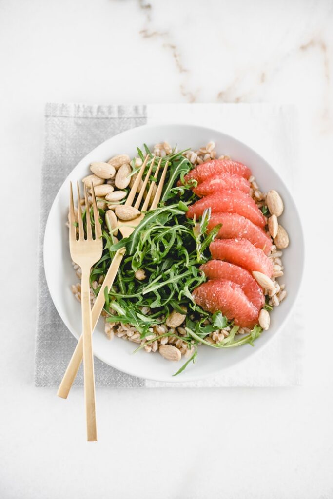 Grapefruit Arugula Farro Salad Lively Table