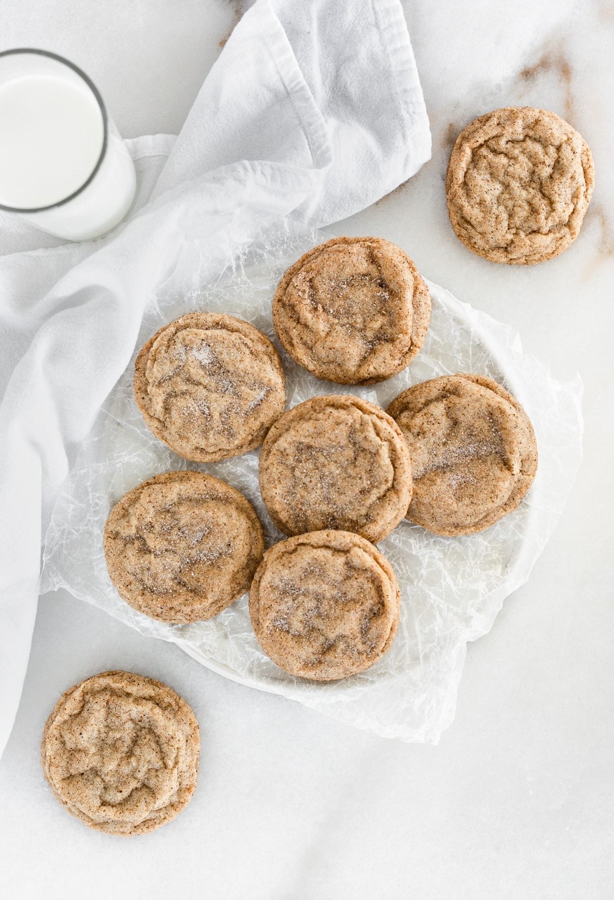 Chai Spiced Snickerdoodles have soft and buttery insides and sweet and spicy, slightly crunchy outsides. The perfect cookies for pairing with a cup of tea. (vegetarian, dairy-free option)
