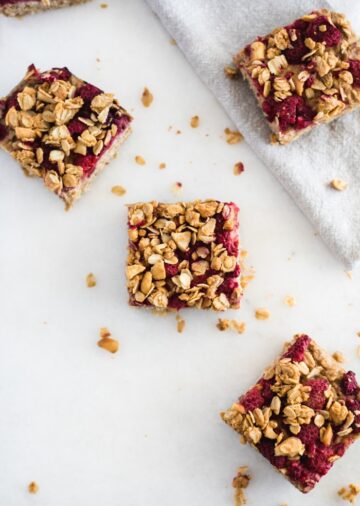 No Added Sugar PB&J Baked Oatmeal Bars - Lively Table