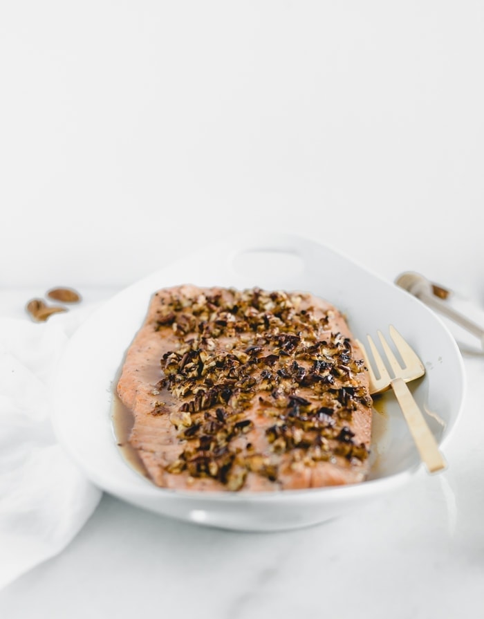 Easy Honey Pecan Baked Salmon - Lively Table