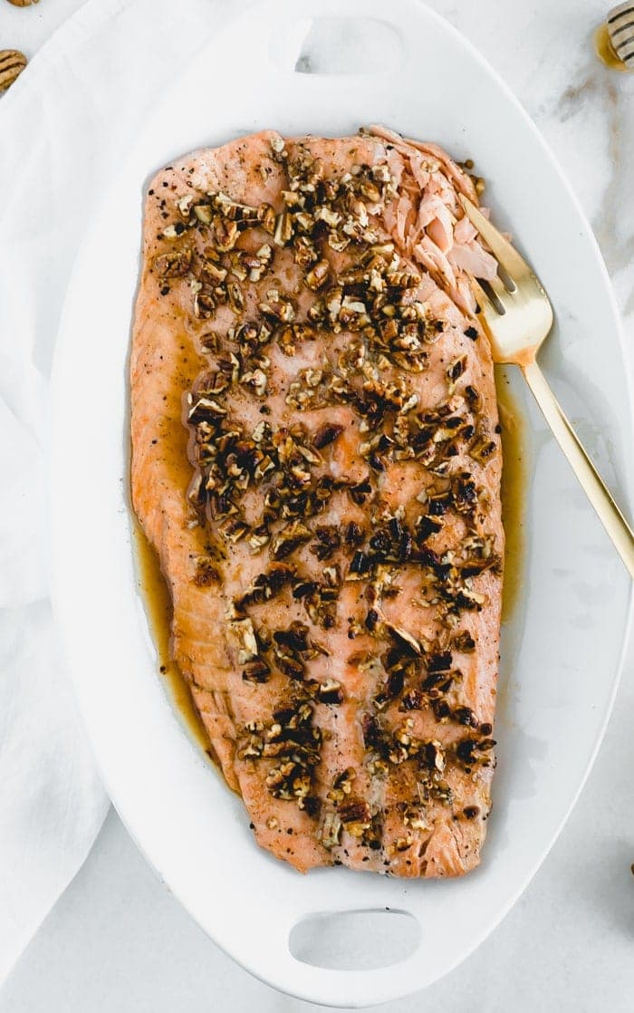 Easy Honey Pecan Baked Salmon - Lively Table