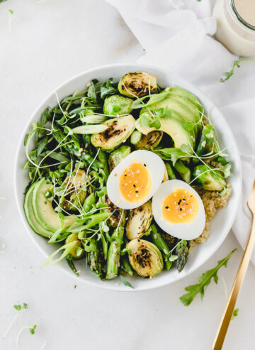 Spring Greens Grain Bowl with Soft Boiled Egg - Lively Table