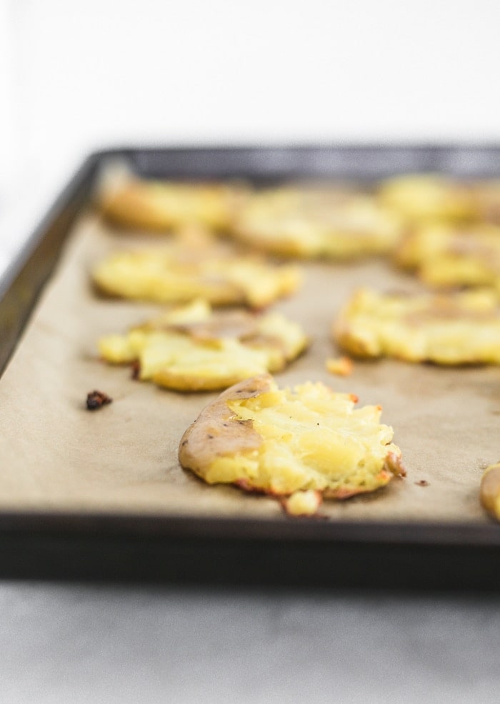 Smashed Potatoes with Chimichurri