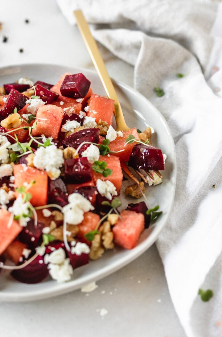 Watermelon Beet Goat Cheese Salad Lively Table
