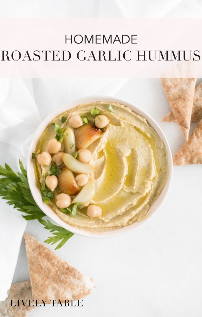 Homemade Roasted Garlic Hummus Lively Table