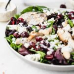 This cherry almond grilled chicken salad is a light and healthy meal you can enjoy all summer long! Less than 30 minutes from start to finish, and so delicious! (gluten-free) | via livelytable.com |summer salads| easy summer meals