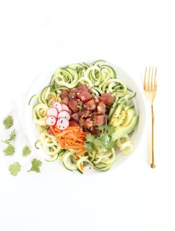 Zucchini Noodle Poke Bowl - Lively Table