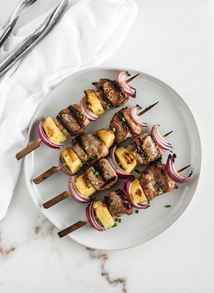 Grilled Pineapple Teriyaki Pork Kabobs - Lively Table