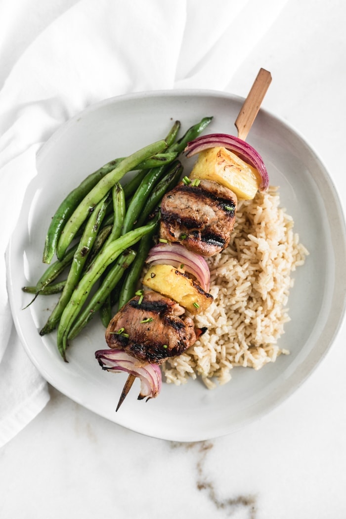 Grilled Pineapple Teriyaki Pork Kabobs