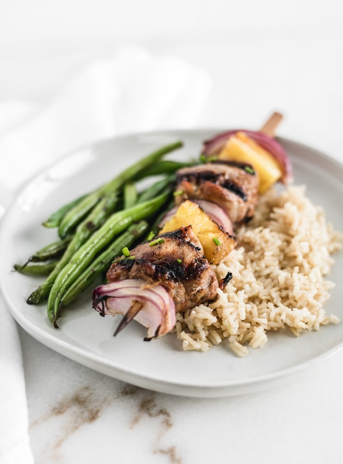 Grilled Pineapple Teriyaki Pork Kabobs