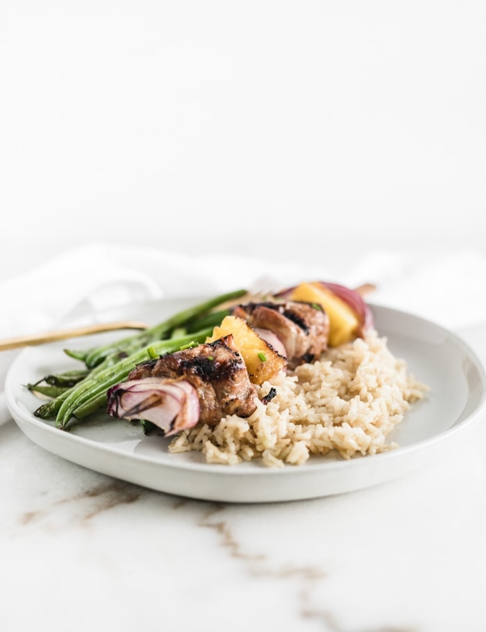 Grilled Pineapple Teriyaki Pork Kabobs