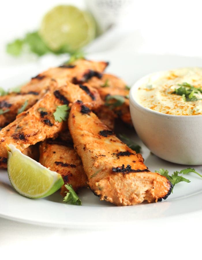 Thai Coconut Grilled Chicken Tenders With Coconut Turmeric Dipping