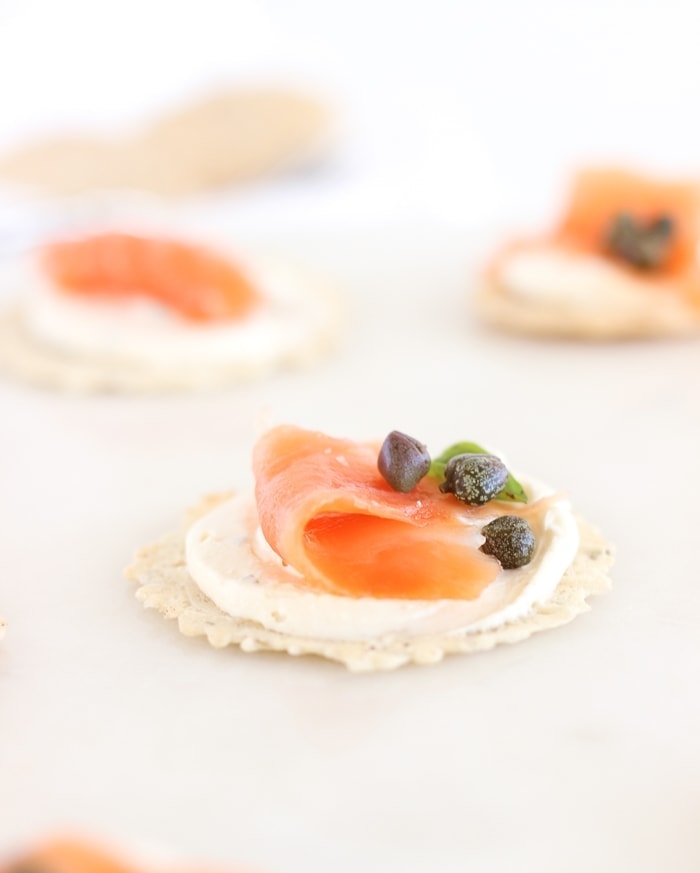 Smoked Salmon Cream Cheese Crackers - Christie at Home