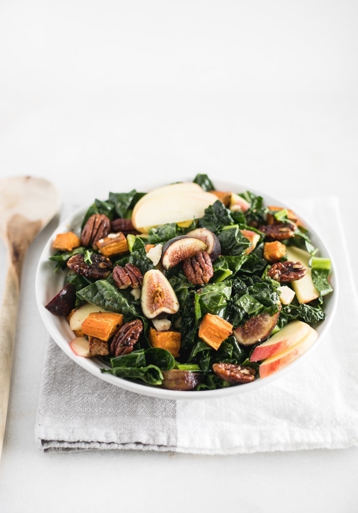 warm fall harvest kale salad