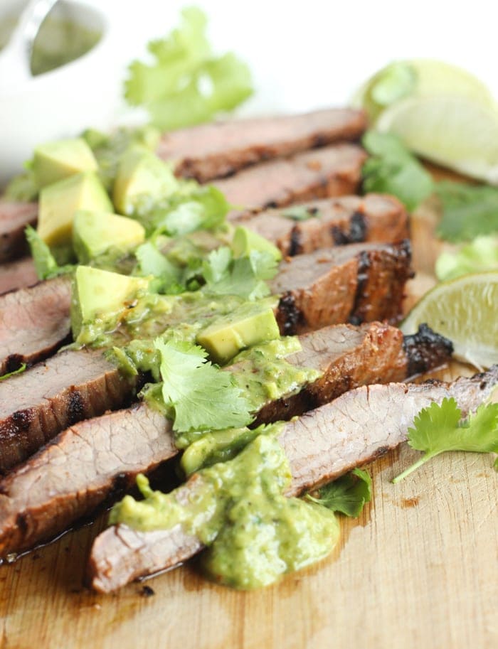 Grilled Flank Steak With Avocado Chimichurri Lively Table 