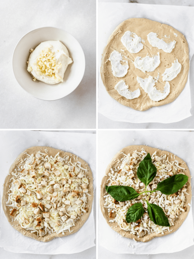 Garlic Chicken White Pizza (Pizza Bianca) - Lively Table