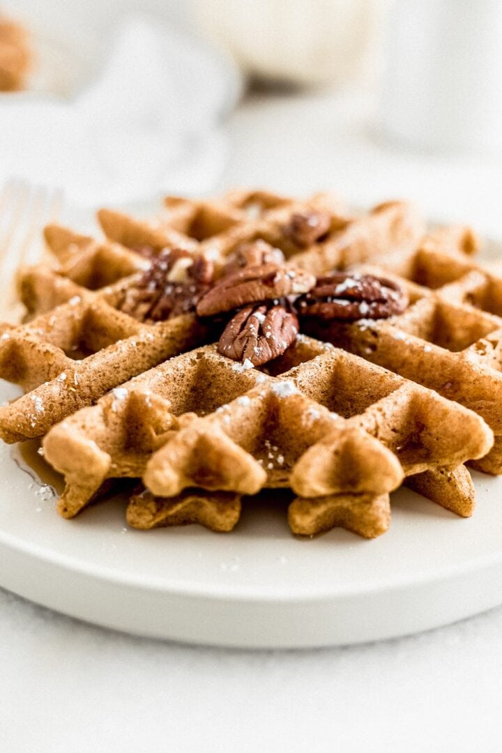 Healthy Pumpkin Waffles - Lively Table