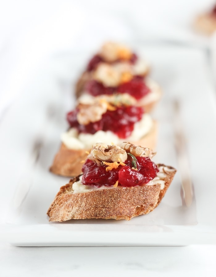 Easy Cranberry Brie Crostini - Lively Table