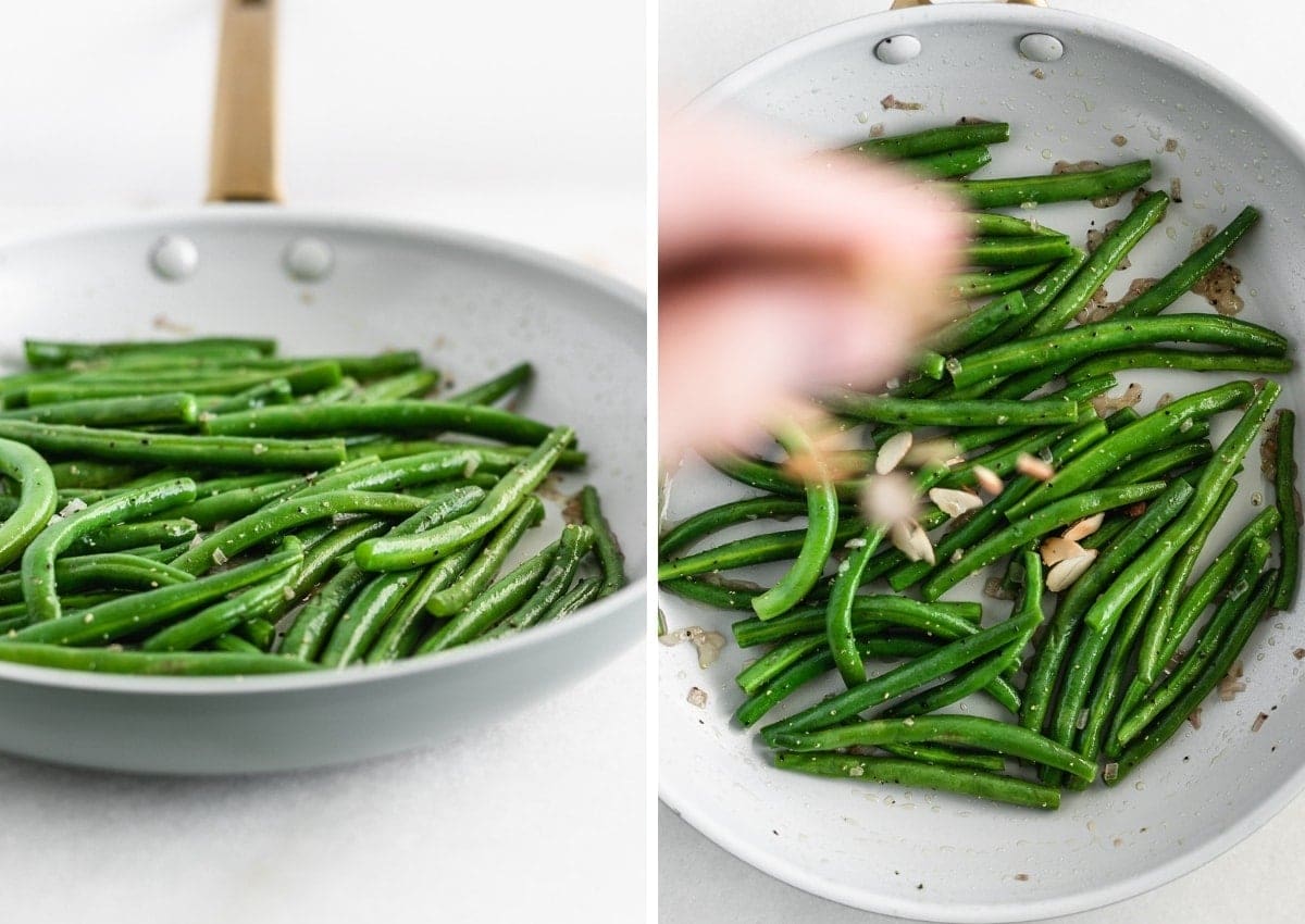 easy green beans almondine