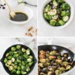 Christmas roasted brussels sprouts with bacon cranberries and walnuts